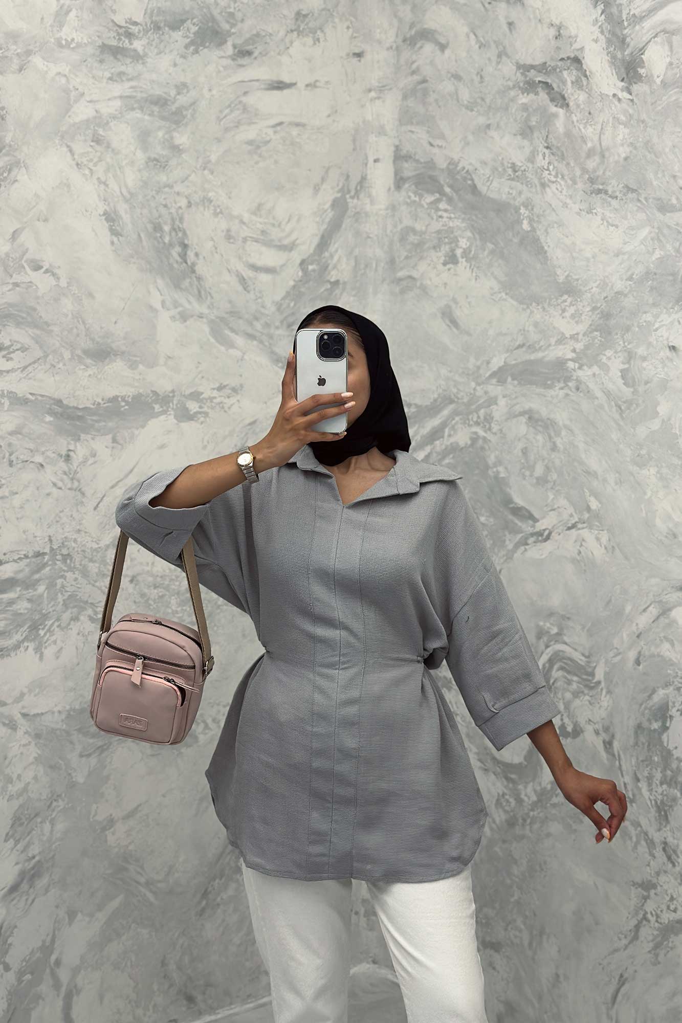 مانتو کمرگت دار کنفی