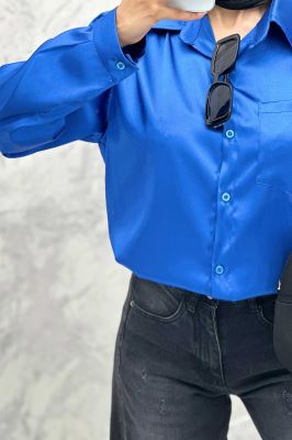 شومیز ساتن تک جیب