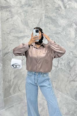 شومیز ساتن تک جیب