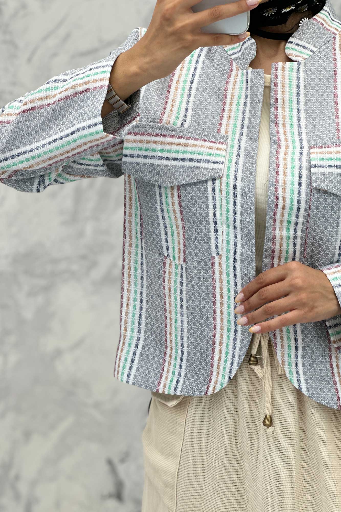 کت کوتاه پایین هلال یقه دیپلمات جودون