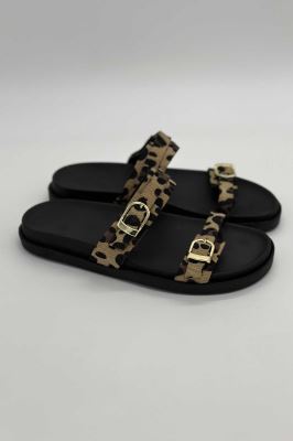 صندل دو بند سگک رومی پلنگی