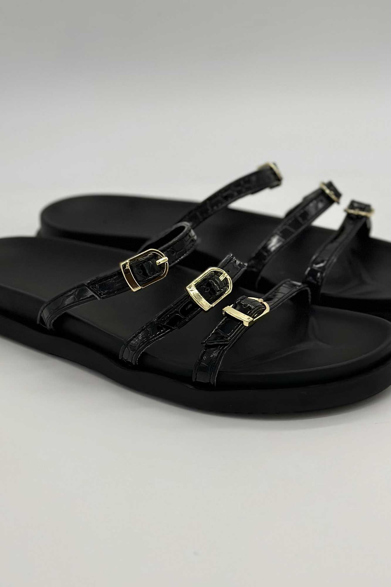 صندل سه بند سگک ورنی