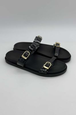 صندل دو بند سگک رومی ورنی