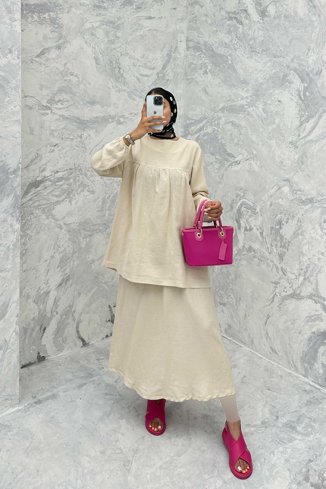 ست مانتو و دامن کنفی توسکا