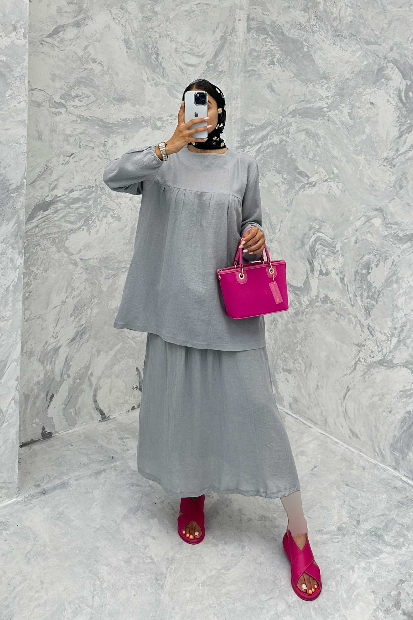 ست مانتو و دامن کنفی توسکا