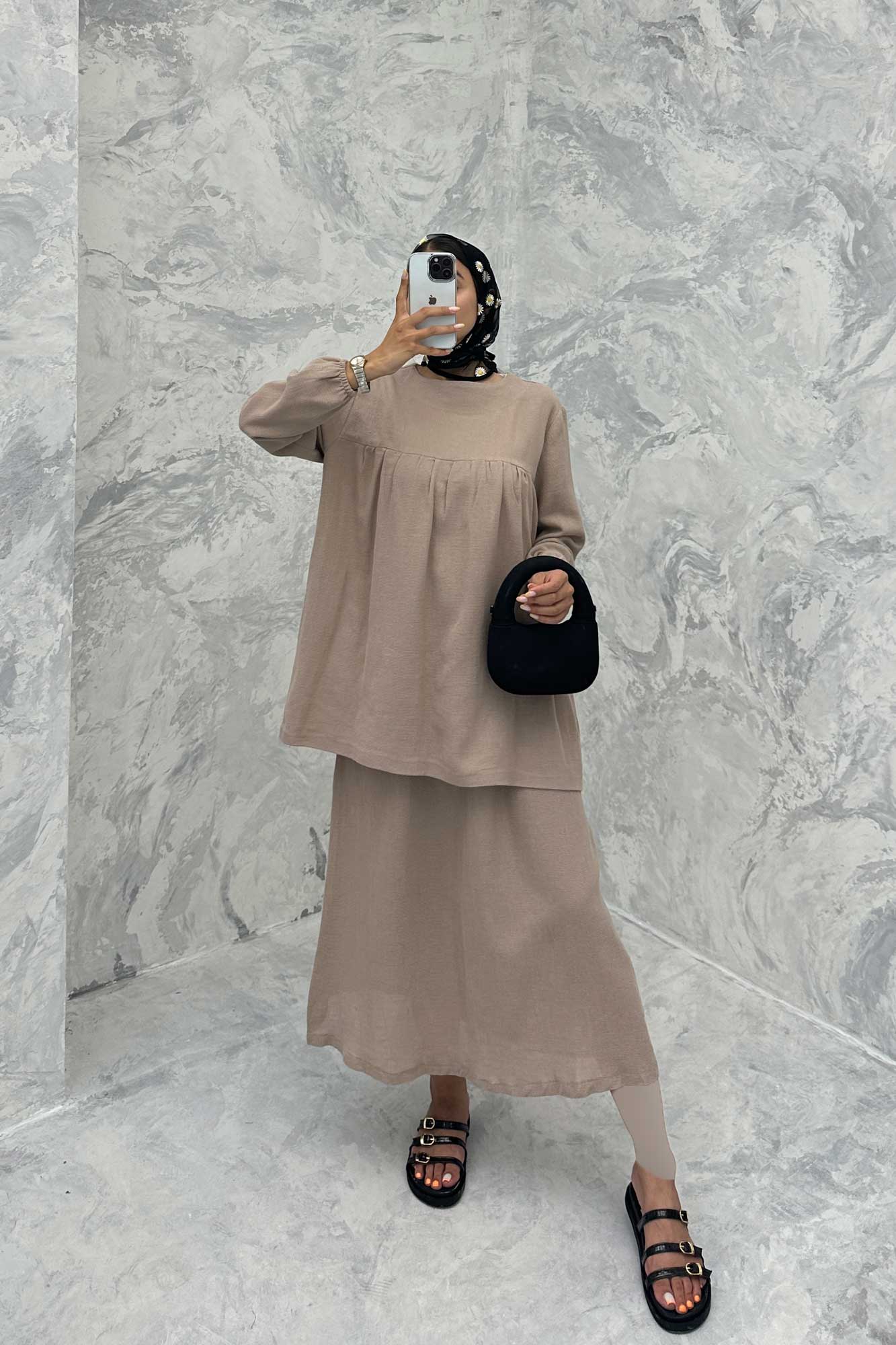 ست مانتو و دامن کنفی توسکا