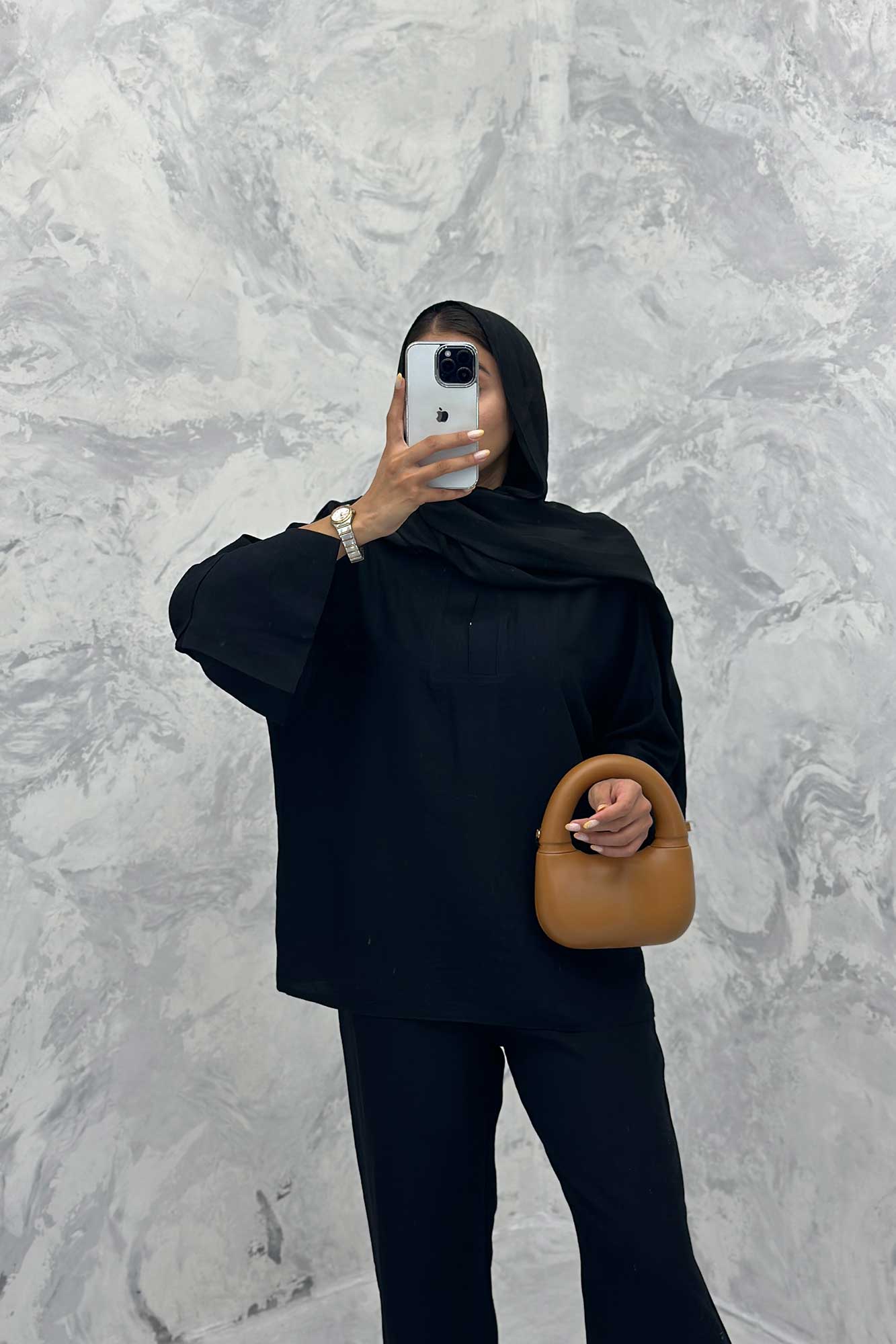 ست مانتو و شلوار یقه چاکدار بابوس