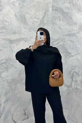 ست مانتو و شلوار یقه چاکدار بابوس