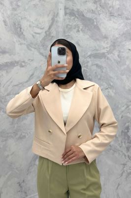 کت کراپ یقه بلیزر پهن مازراتی