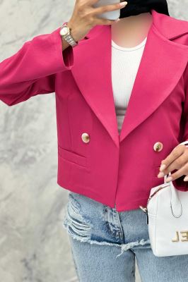 کت کراپ یقه بلیزر پهن مازراتی