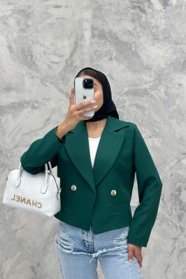 کت کراپ یقه بلیزر پهن مازراتی