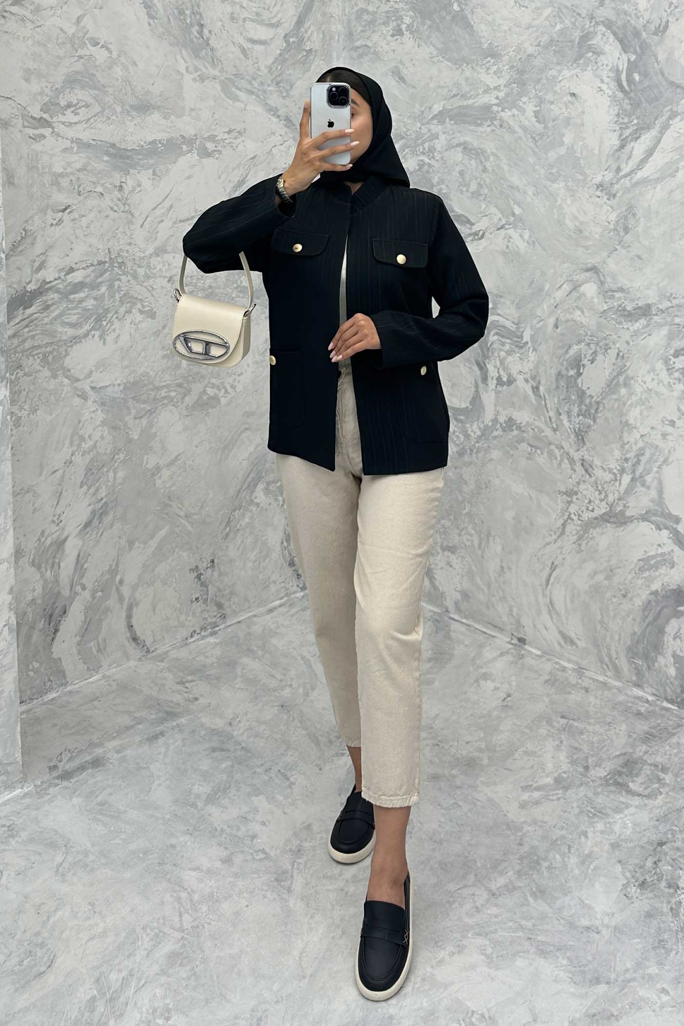 کت مازراتی راه راه لمه یقه دیپلمات