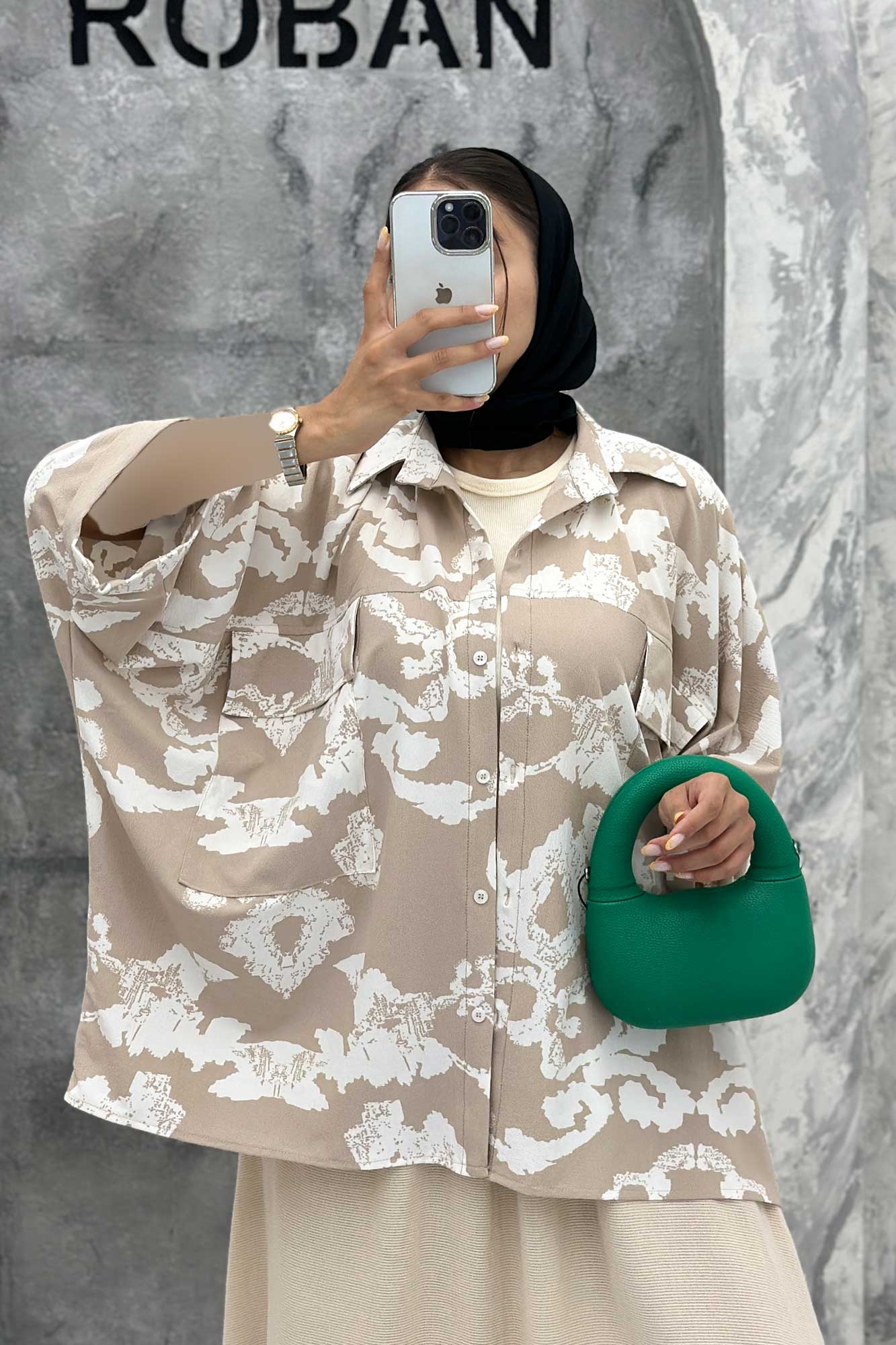 مانتو دو جیب پاکتی کیمونو ریفا