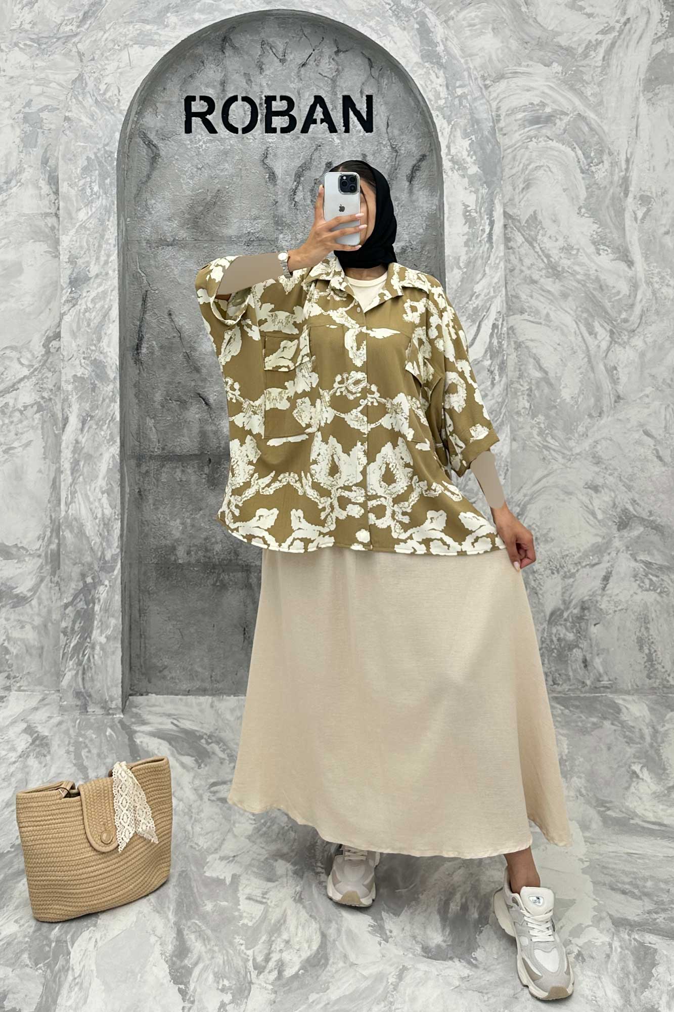 مانتو دو جیب پاکتی کیمونو ریفا