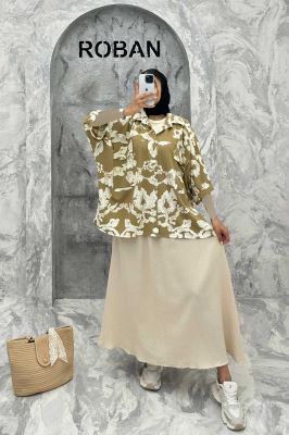 مانتو دو جیب پاکتی کیمونو ریفا