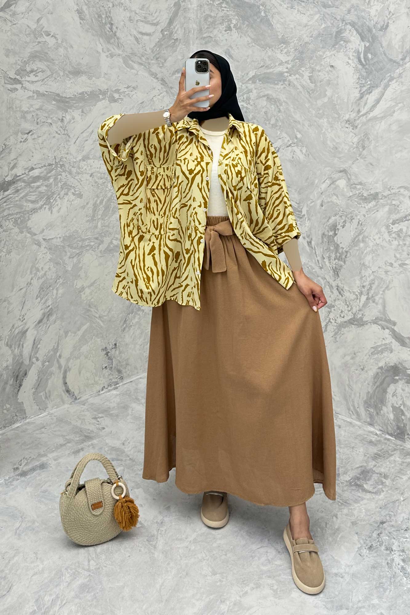 مانتو دو جیب پاکتی کیمونو ریفا