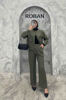 ست کت و شلوار یقه گرد شانتون تیدا