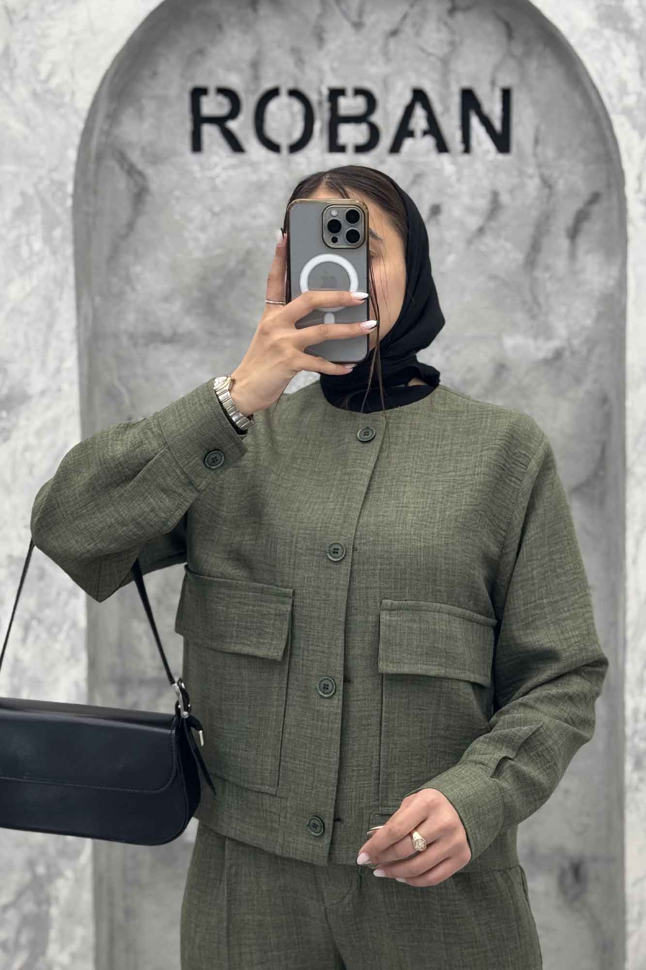 ست کت و شلوار یقه گرد شانتون تیدا