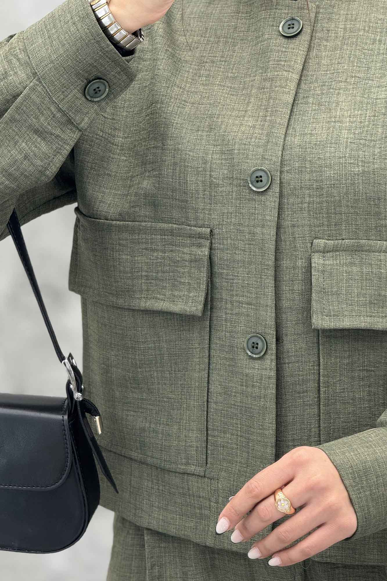 ست کت و شلوار یقه گرد شانتون تیدا