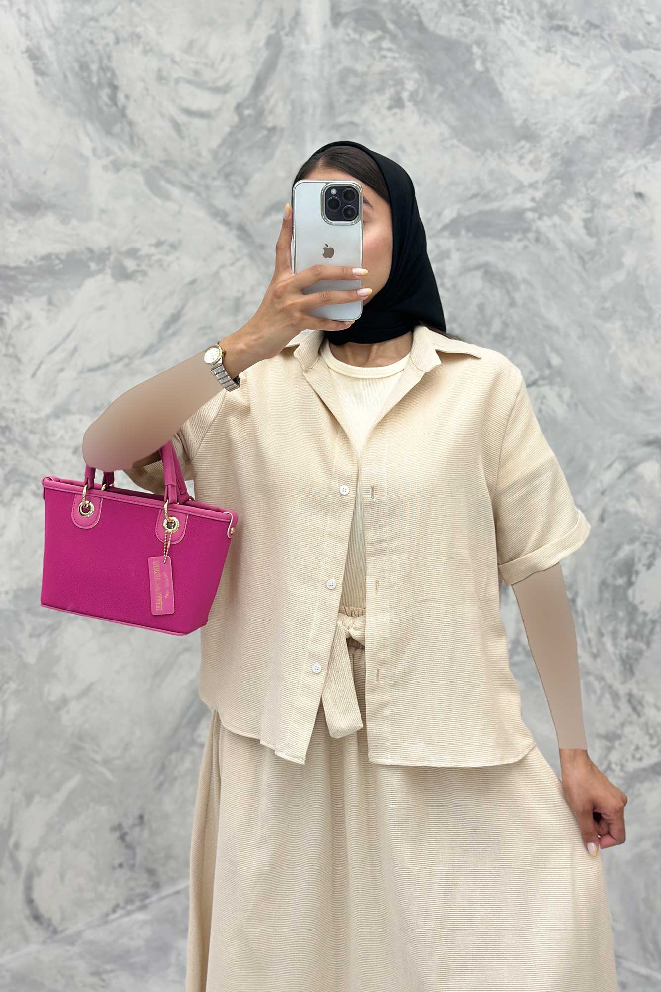 ست شومیز و دامن بلند کنفی آسنات