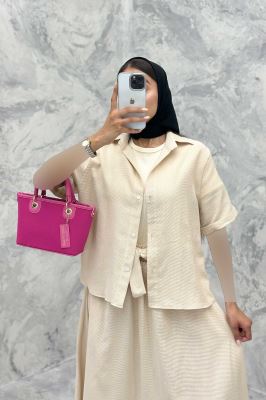 ست شومیز و دامن بلند کنفی آسنات