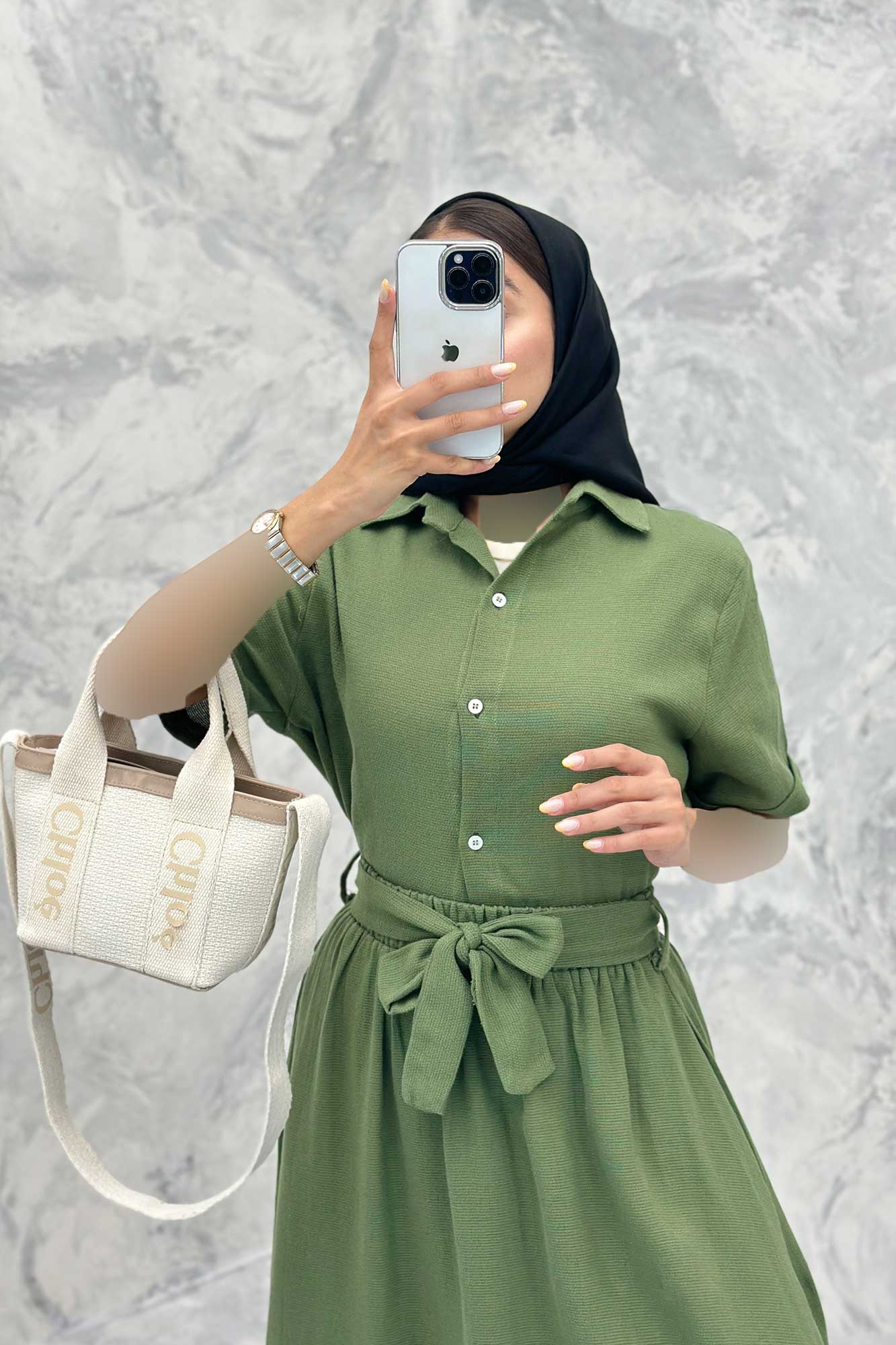 ست شومیز و دامن بلند کنفی آسنات