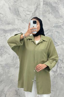 مانتو پشت دکمه آستین پاگن کنفی