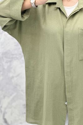 مانتو پشت دکمه آستین پاگن کنفی