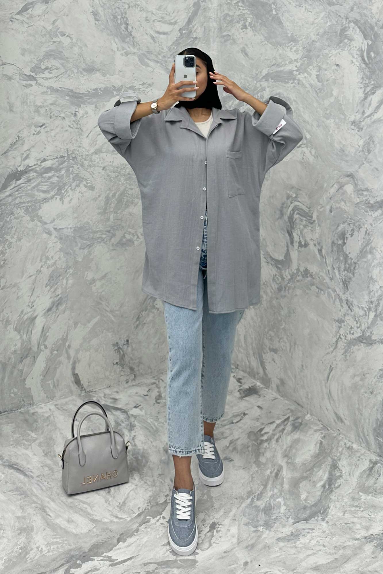 مانتو پشت دکمه آستین پاگن کنفی