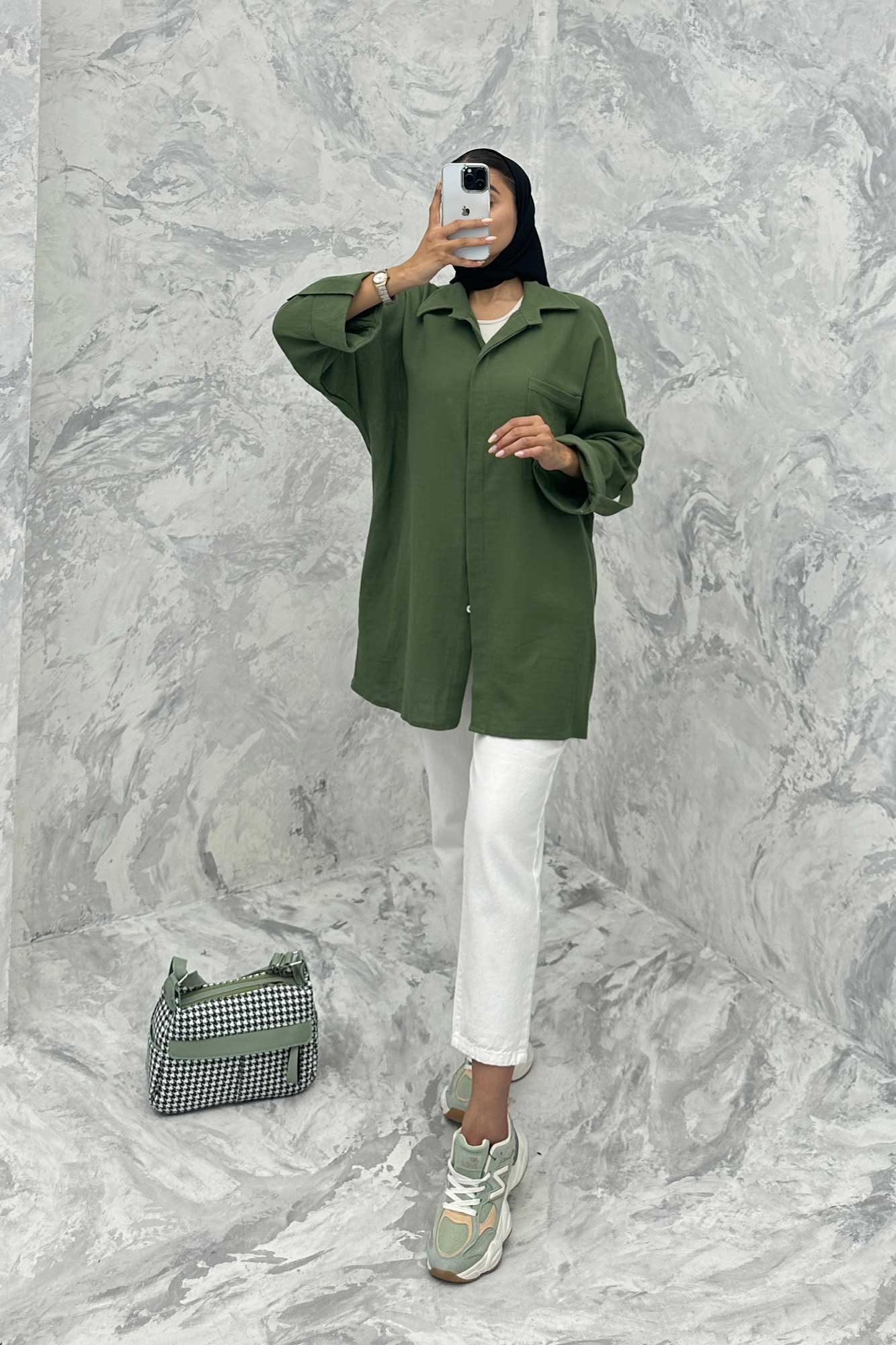 مانتو پشت دکمه آستین پاگن کنفی