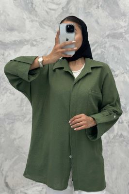 مانتو پشت دکمه آستین پاگن کنفی