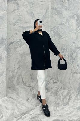 مانتو پشت دکمه آستین پاگن کنفی