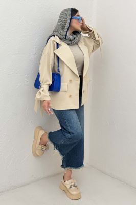 مانتو کتی آستین بنددار مازراتی کایلی