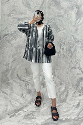 مانتو چیندار تک بند کراش چاپی