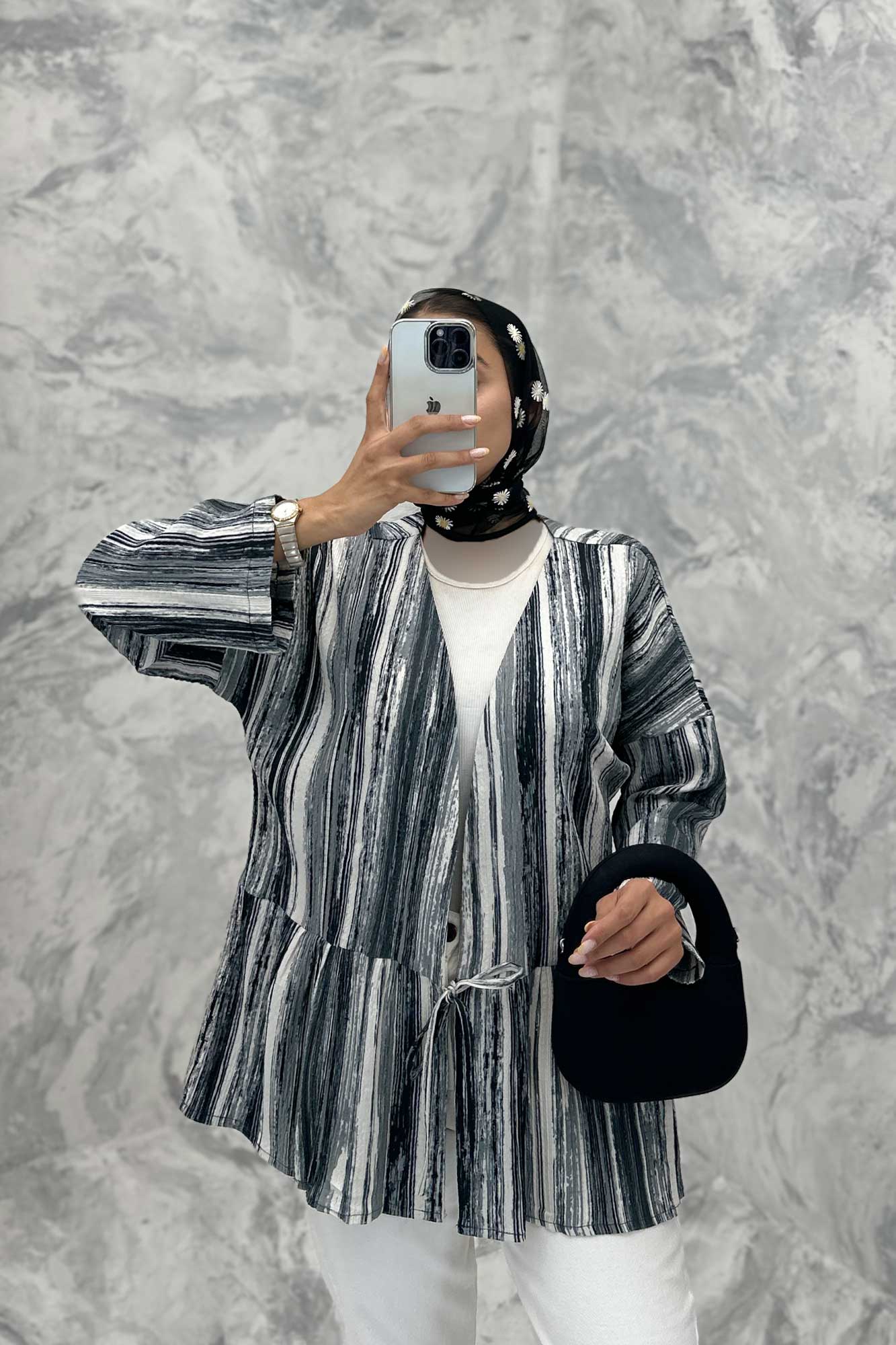 مانتو چیندار تک بند کراش چاپی