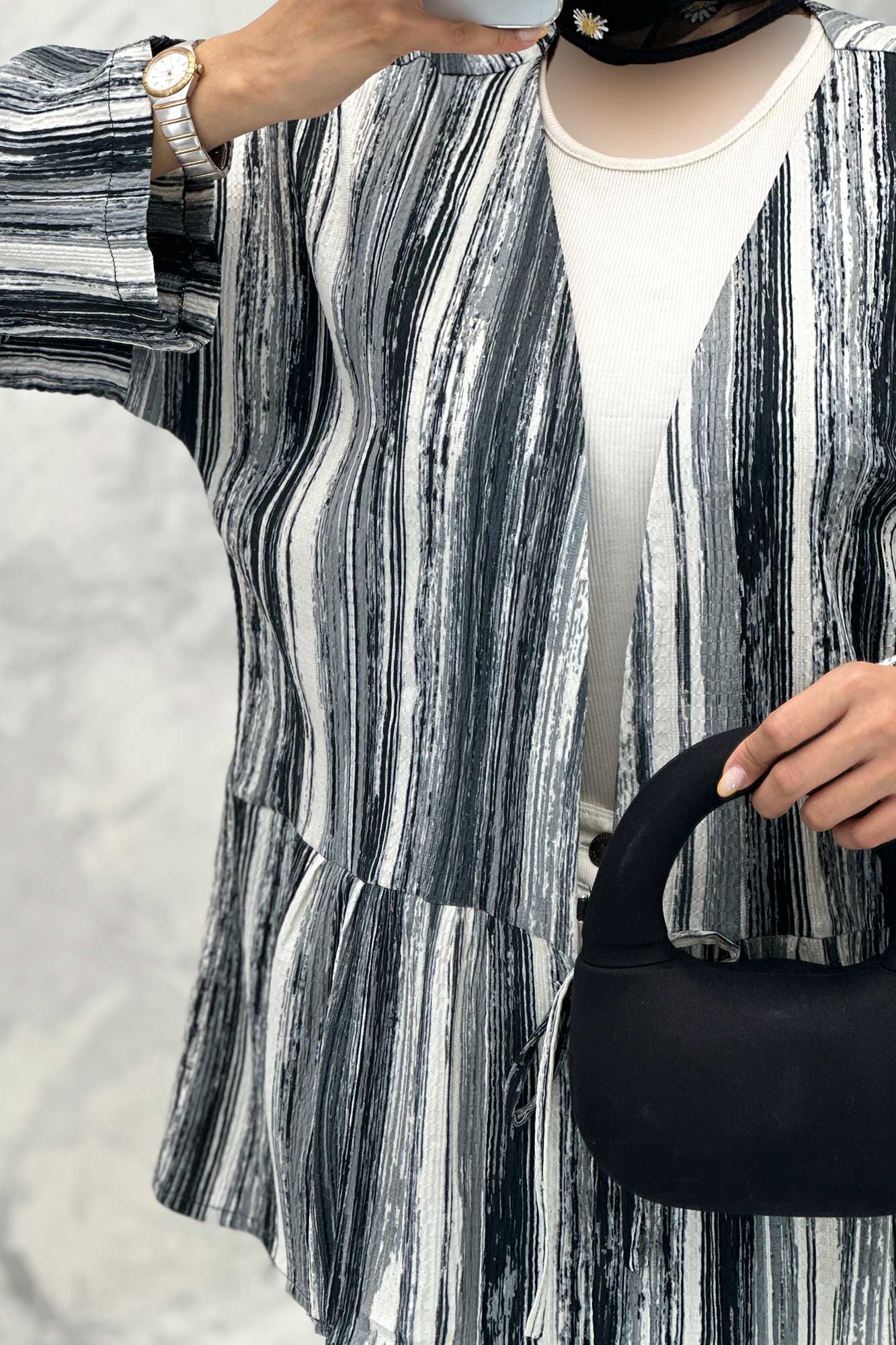 مانتو چیندار تک بند کراش چاپی