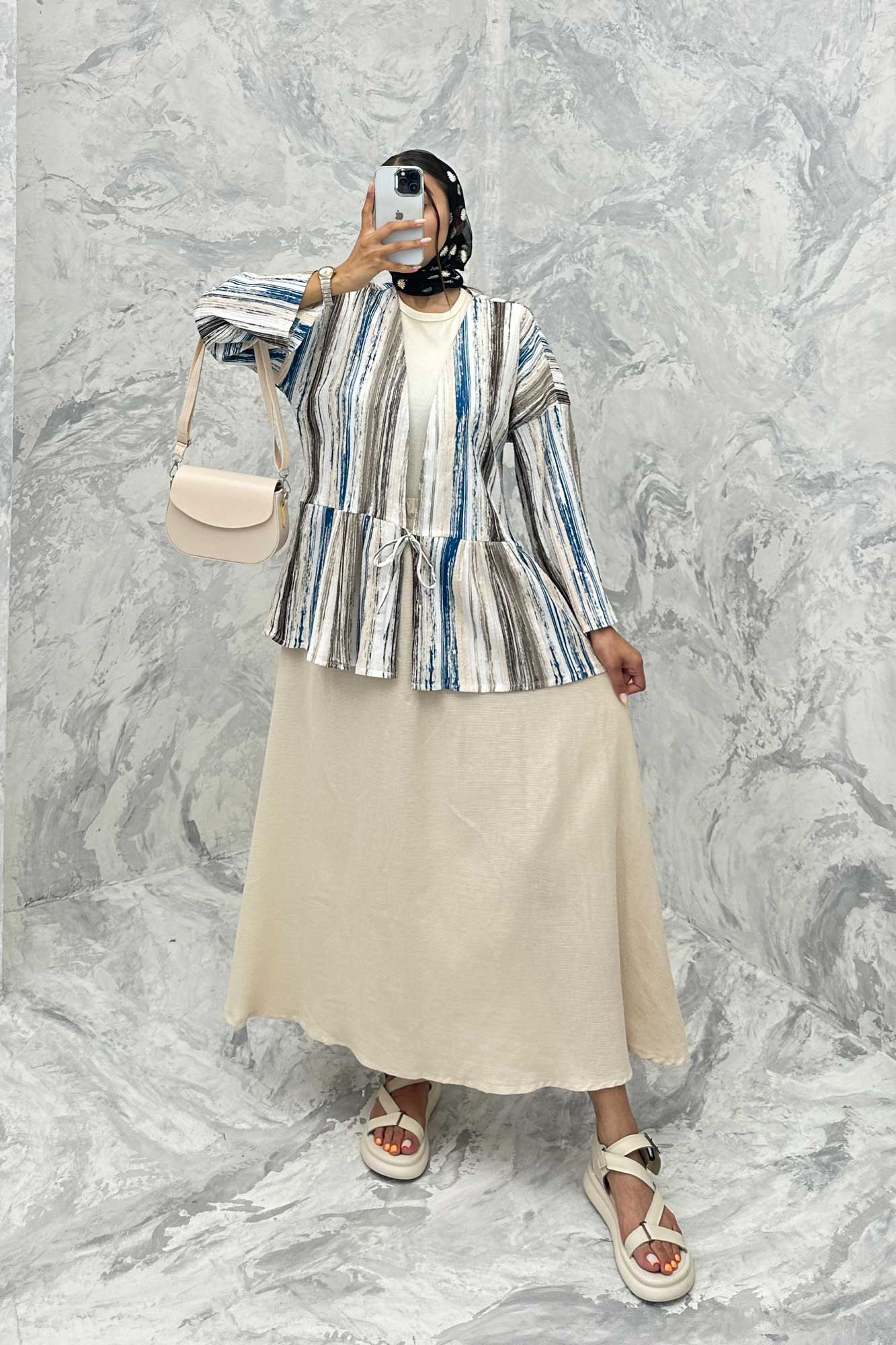 مانتو چیندار تک بند کراش چاپی