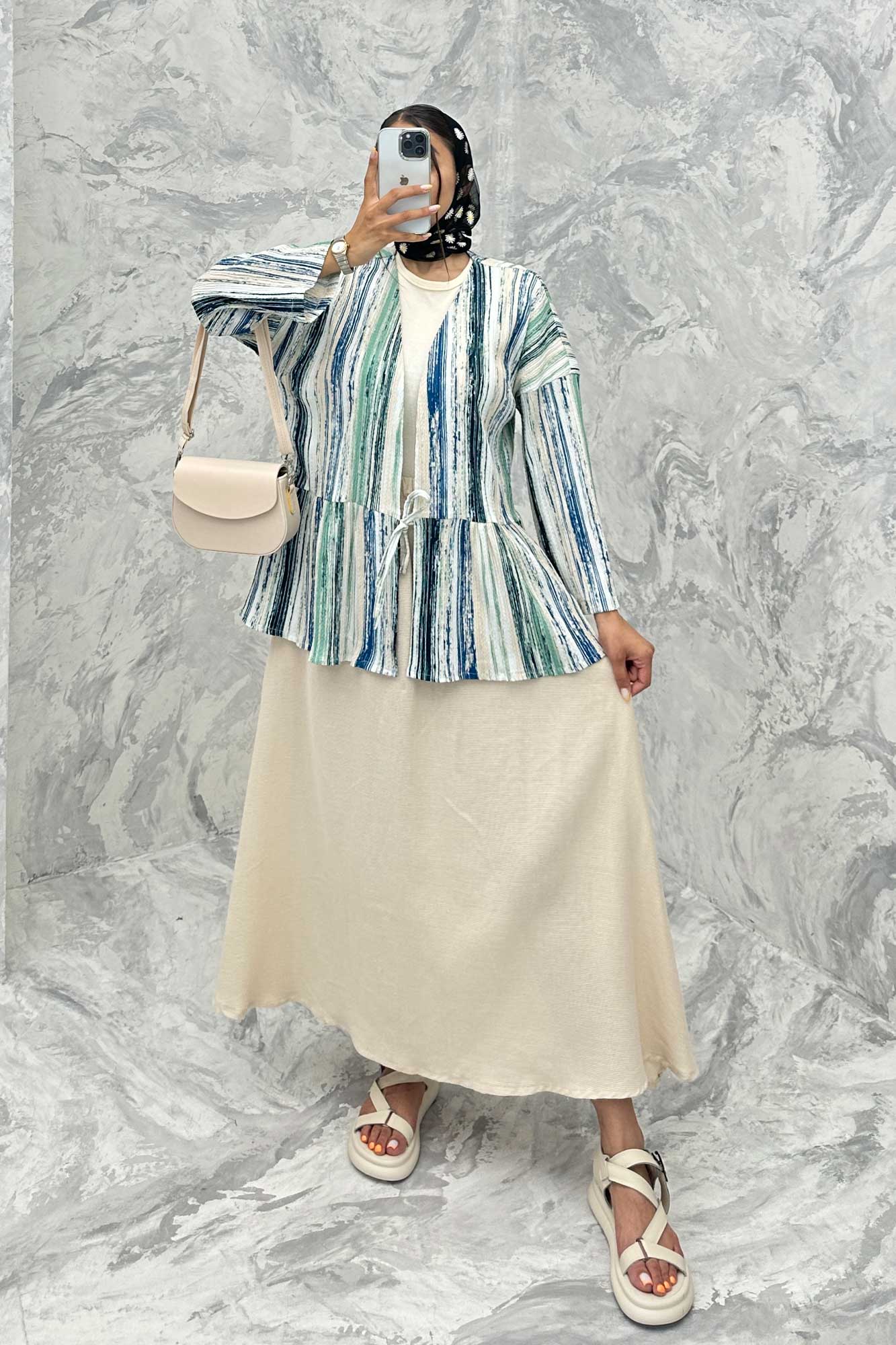 مانتو چیندار تک بند کراش چاپی