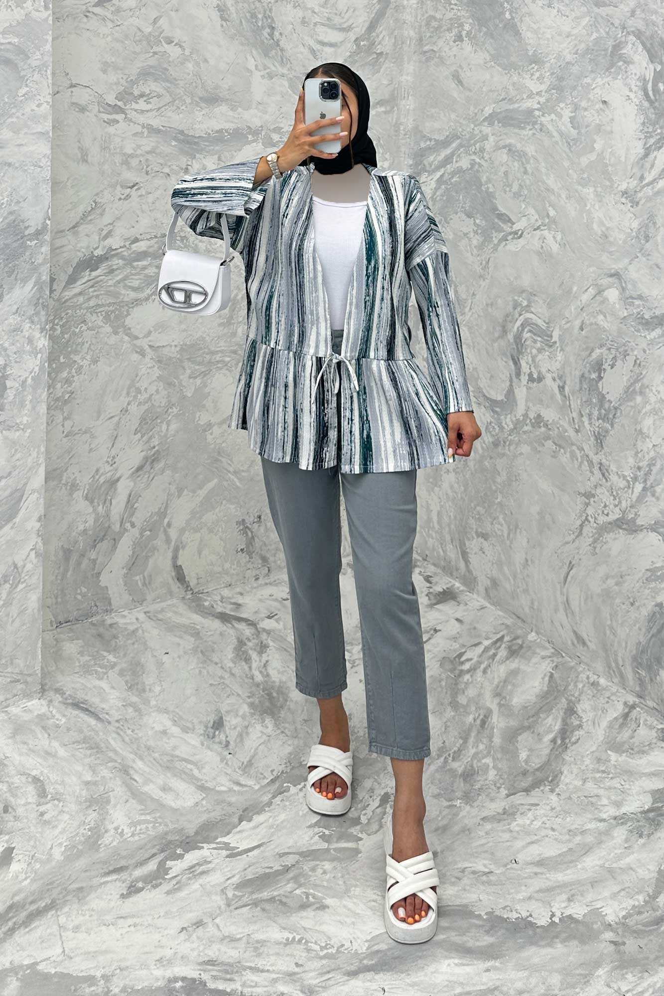 مانتو چیندار تک بند کراش چاپی