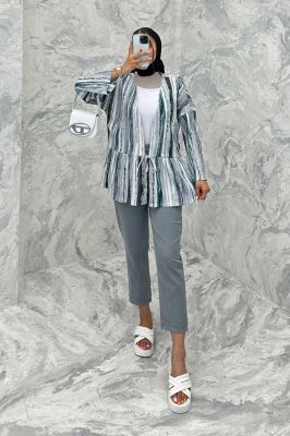 مانتو چیندار تک بند کراش چاپی