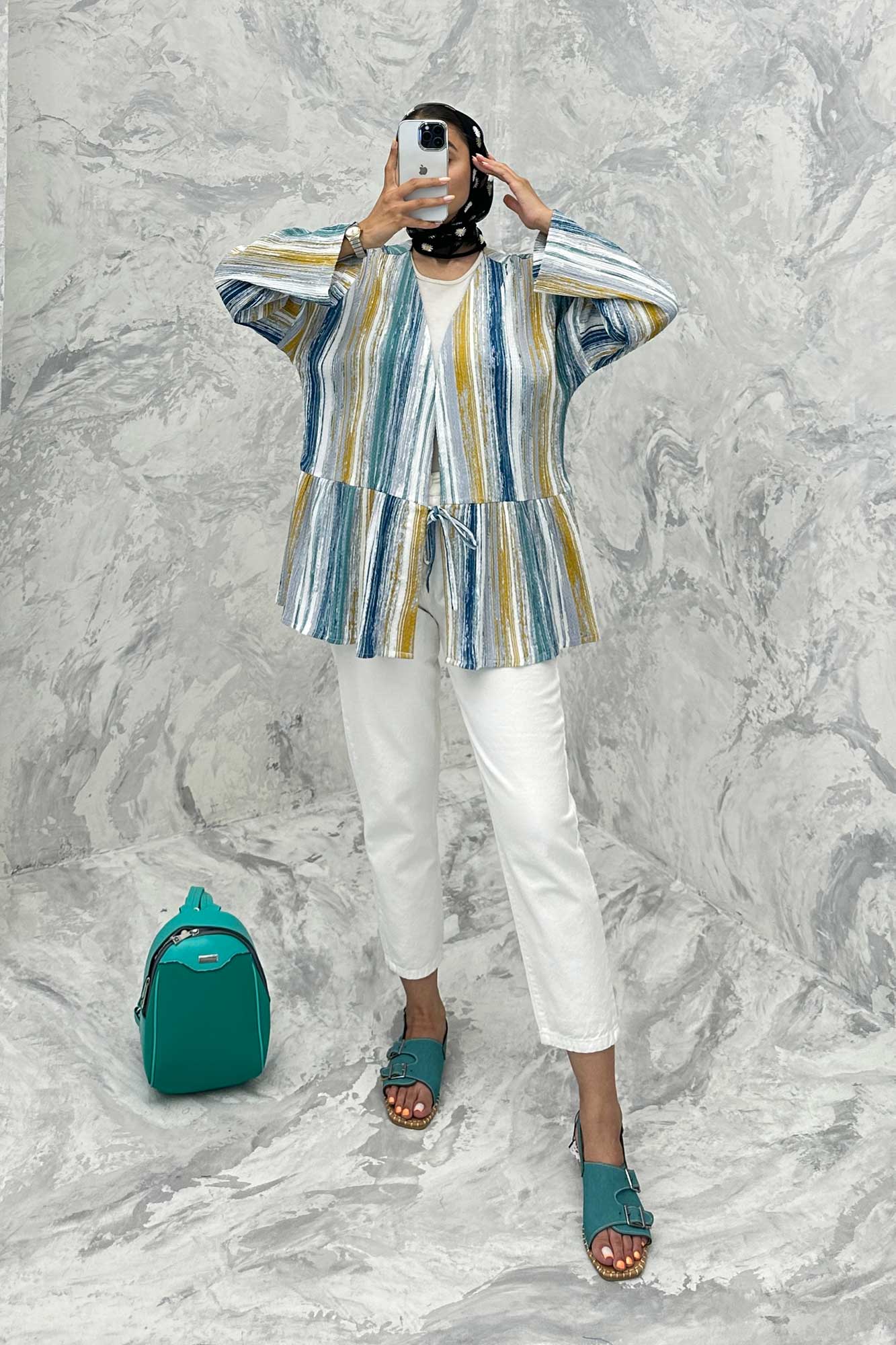 مانتو چیندار تک بند کراش چاپی