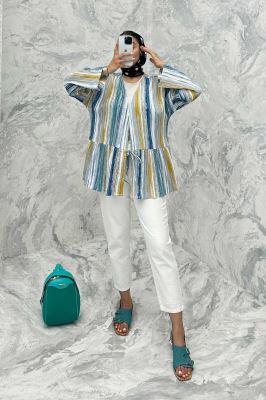 مانتو چیندار تک بند کراش چاپی