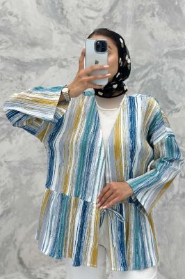 مانتو چیندار تک بند کراش چاپی