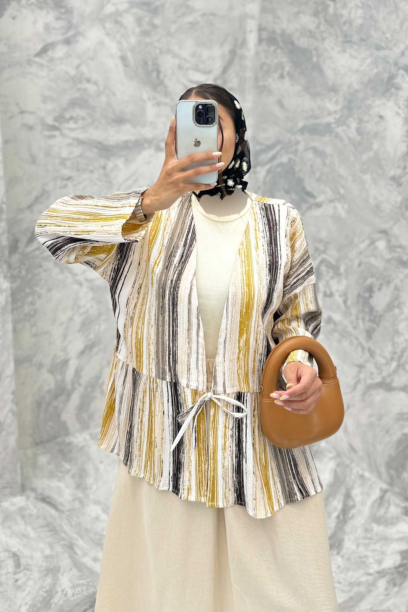 مانتو چیندار تک بند کراش چاپی