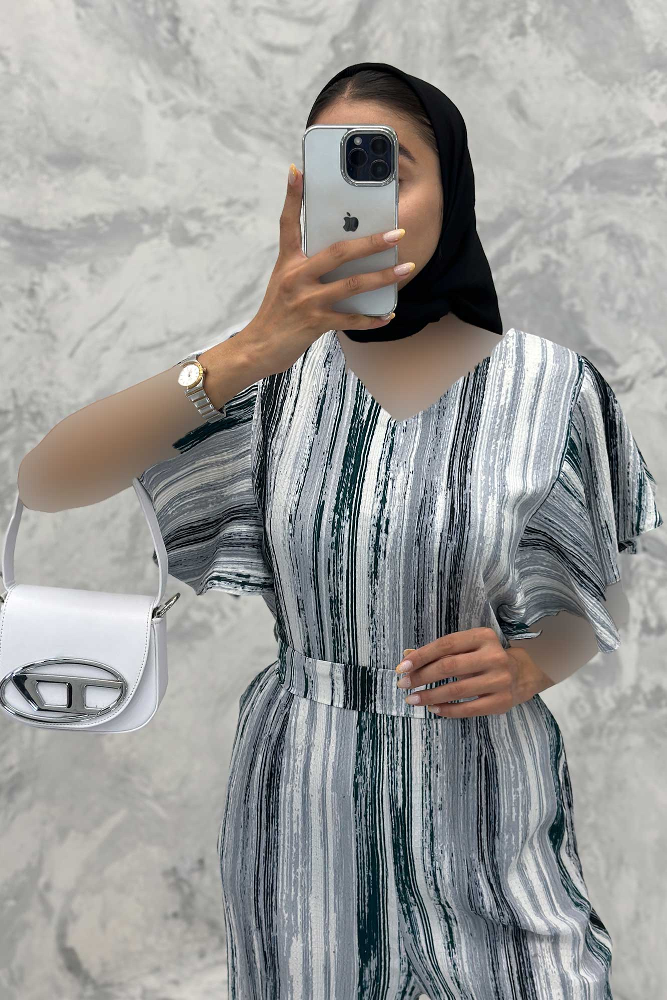 اورال حلقه چین کراش چاپی نیلا