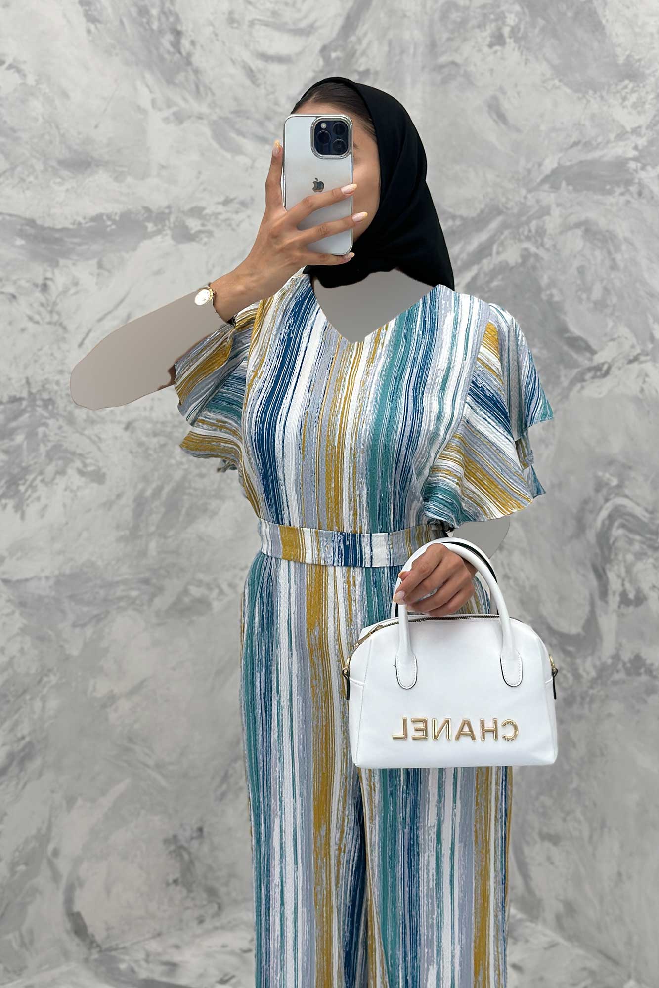 اورال حلقه چین کراش چاپی نیلا