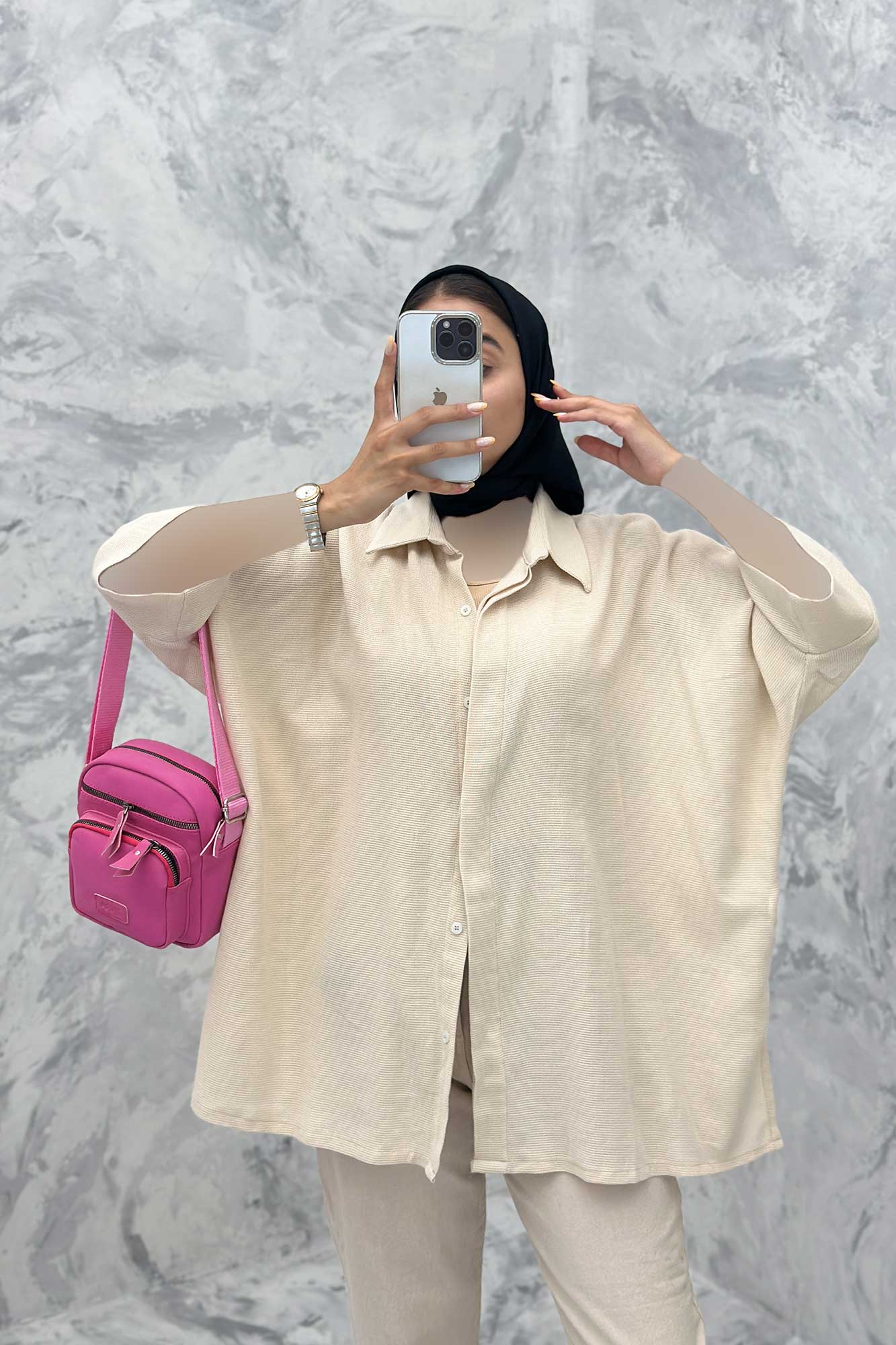 مانتو آستین سه رب کنفی پایین چاکدار