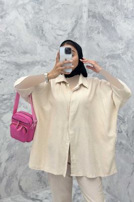 مانتو آستین سه رب کنفی پایین چاکدار