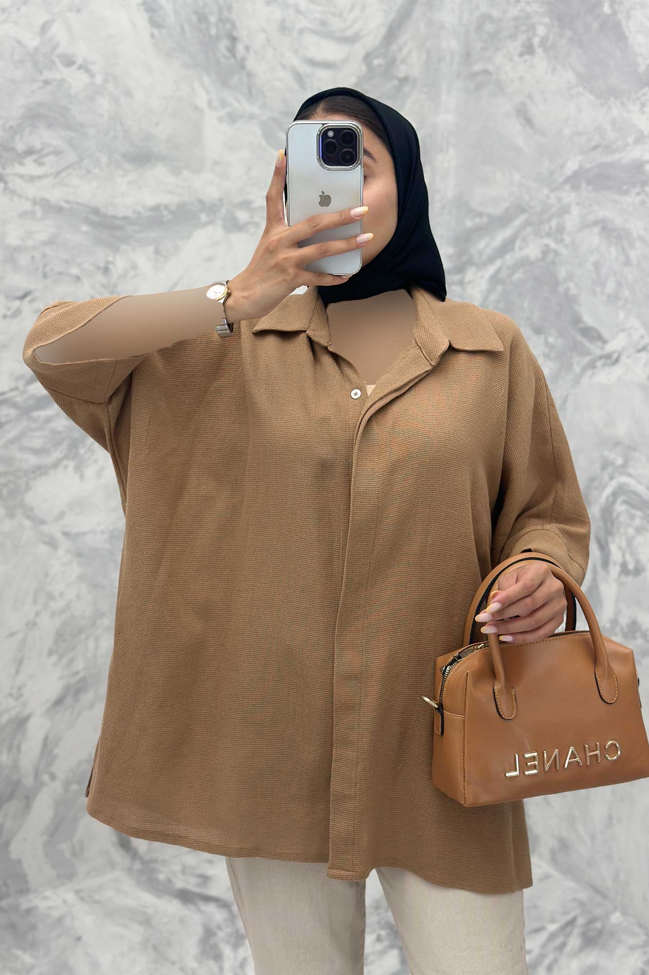 مانتو آستین سه رب کنفی پایین چاکدار