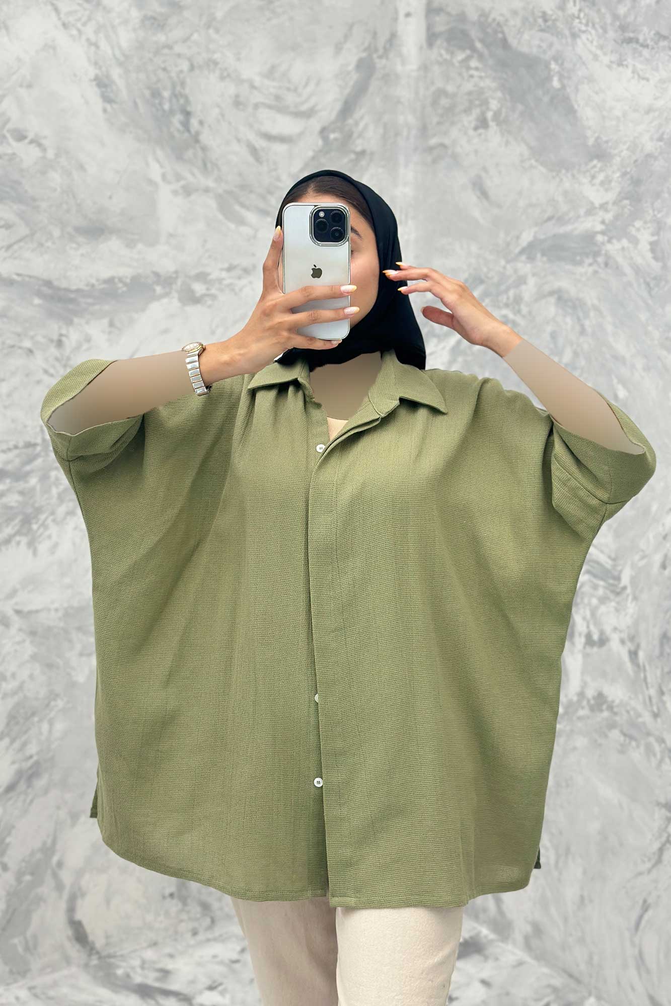 مانتو آستین سه رب کنفی پایین چاکدار